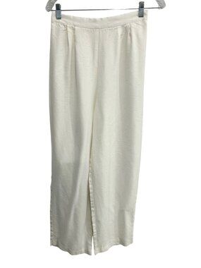 Vintage White Elastic Waist Straight-Leg Pants Size 8